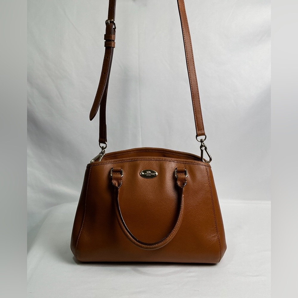 COACH Saddle Brown 2 way Crossgrain Mini MARGO Carryall Satchel F34835